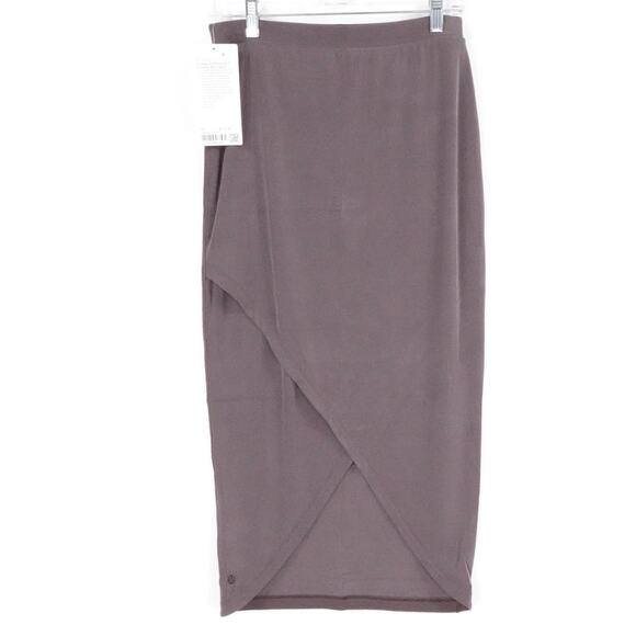 Lululemon Skirt Womens Medium Espresso Softstreme Drapey Column Midi NWT $118 - Picture 1 of 14